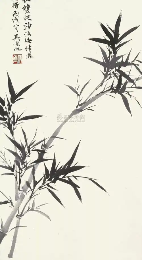 吴湖帆写竹情趣高洁风流蕴藉
