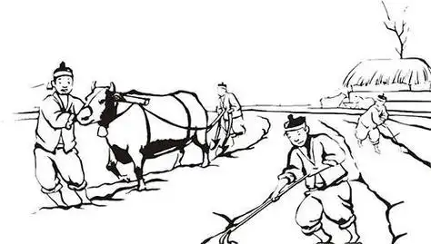 古代农民种地简笔画