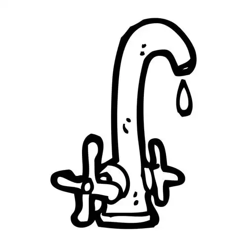 滴水的水龙头卡通,矢量,滴在白色背景上的水龙头卡通