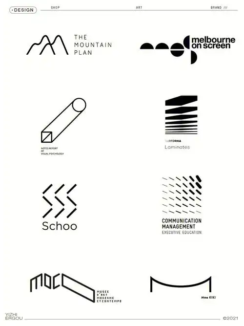 logo设计丨点线面的极简组合