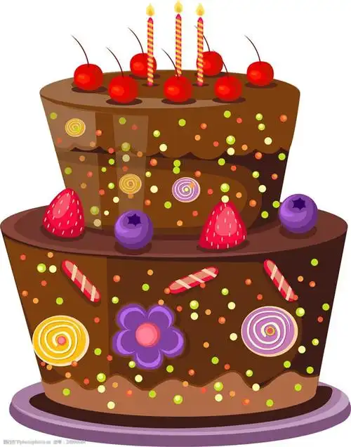 带蜡烛的卡通草莓蛋糕图片