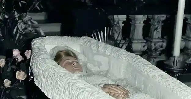 1997年戴安娜王妃的遗容躺在棺材中双手合十看起来非常安详