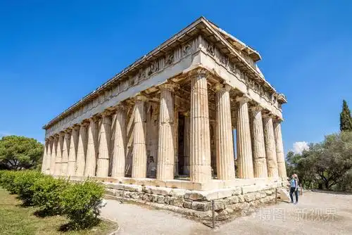 希腊雅典夏季的赫菲斯托斯神庙.