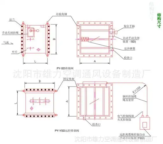 雄力直供排烟阀 远控排烟防烟阀 电动防烟防火阀 防火设备