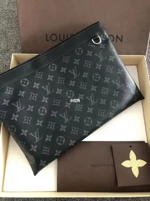 lv 黑花 手拿包 手包