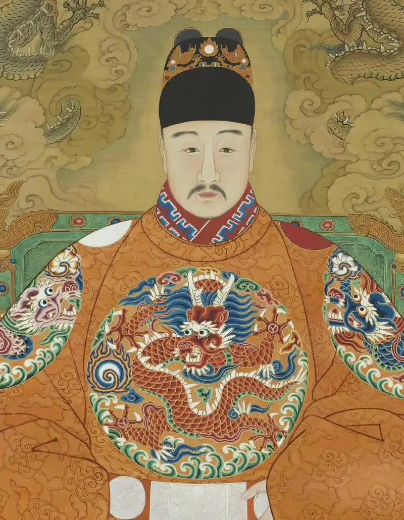 大明穆宗庄皇帝朱载坖坐像轴.明穆宗坐像轴,本辐/205.3x - 抖音