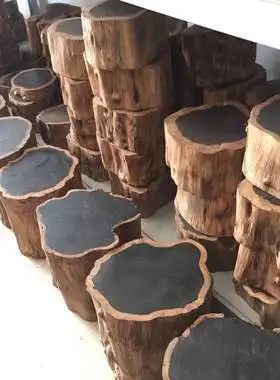 紫光檀底座 黑檀木料原木树根 红木天然随形实木雕摆件茶壶托杯垫