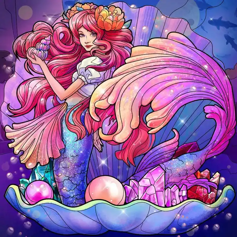 涂色画:人鱼公主  - 抖音