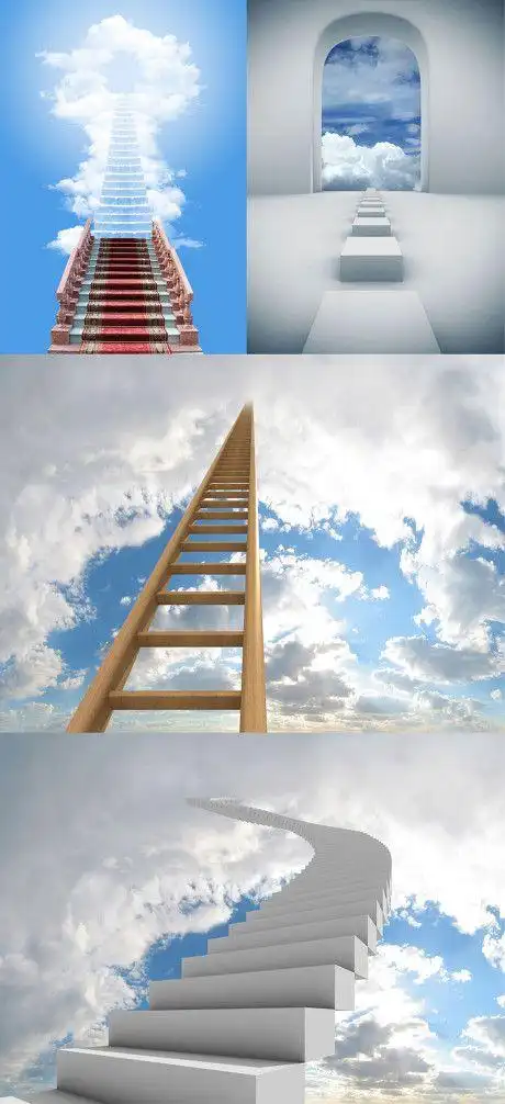 通往天堂的阶梯高清图片素材-图片-视觉中国下吧
