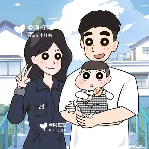蜡笔小新  #头像约稿  #全家福  #幸福一家全家福  #蜡笔小新头像
