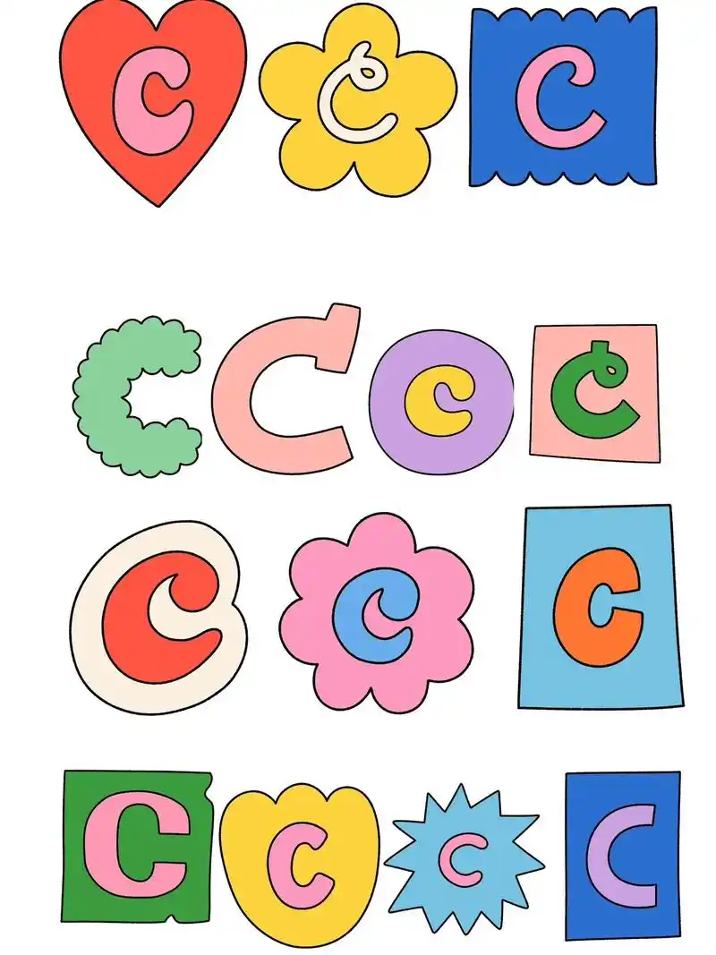 93蛋糕常用字母98趣味卡通字母c/c.分享一组趣味卡通字母 - 抖音
