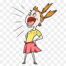 有趣的emoji卡通趣味表情贴纸手拿喇叭大声喊电商撞色促销人物手绘