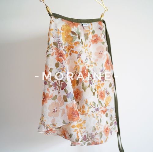 moraine梦莲芭蕾成人款松紧系带前短后长雪纺印花体服纱裙 虞美人