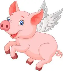 飞行猪可爱的小猪卡通飞行照片