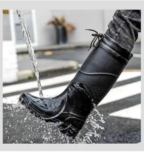 雨鞋男士高筒中筒水鞋雨靴工地干活防水款外穿防滑加厚耐磨工作钓鱼
