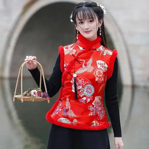 过年唐装女装中式小棉袄拜年服女大人人中国风上衣