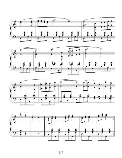 do re mi c调 钢琴谱 五线谱