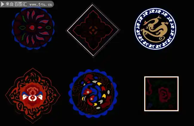 古典花纹,复古花纹,少数民族风格花纹矢量下载等相关设计的参考图片