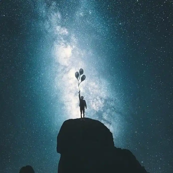 唯美星空头像图片蓝色夜空头像图片