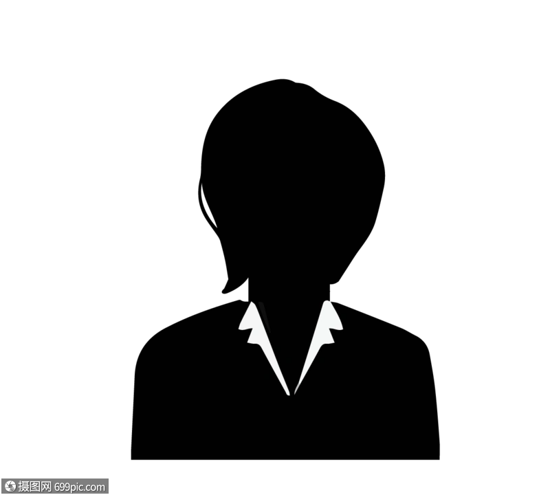 短发女生职业装剪影头像白领女孩