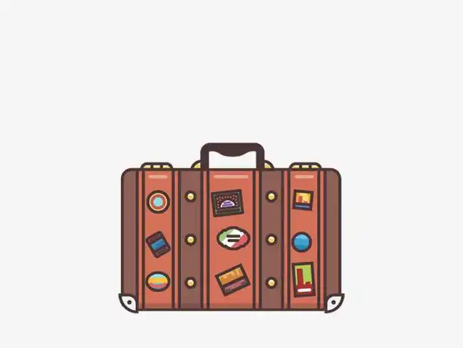 卡通可爱行李箱素材