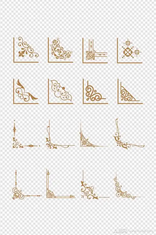 中式花纹边角中国风古典边框标题框免扣元素