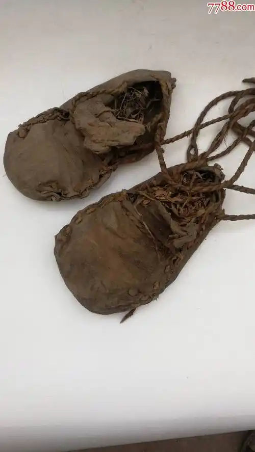 民国或建国初手工皮鞋雨鞋一双靰鞡民俗真品老货