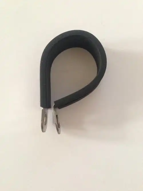 r型连胶条卡箍 d型管卡 带胶管夹