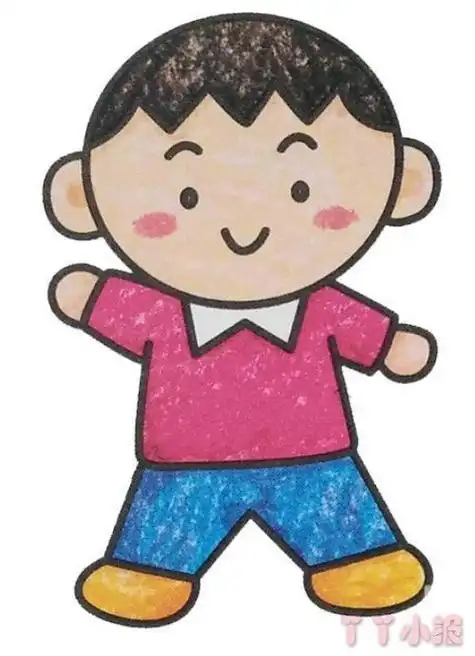 怎么画帅气的小男孩简笔画带步骤简单又漂亮涂色