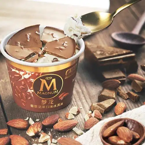 梦龙敲敲杯香草坚果口味冰淇淋69g3杯家庭装桶装量贩装