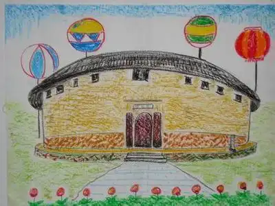 幼儿土楼简笔画