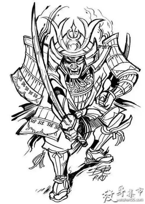 鬼武士纹身鬼武士纹身手稿鬼武士纹身手稿图案