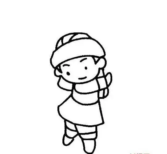 蒙古族小女孩的画法少数民族人物简笔画简笔画大全