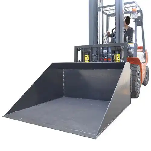 叉车倾翻斗 叉车铲斗废料斗 叉车改装倾翻叉铲斗反牙带斗叉车属具 2