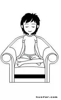 一男一女盘腿坐一起的简笔画