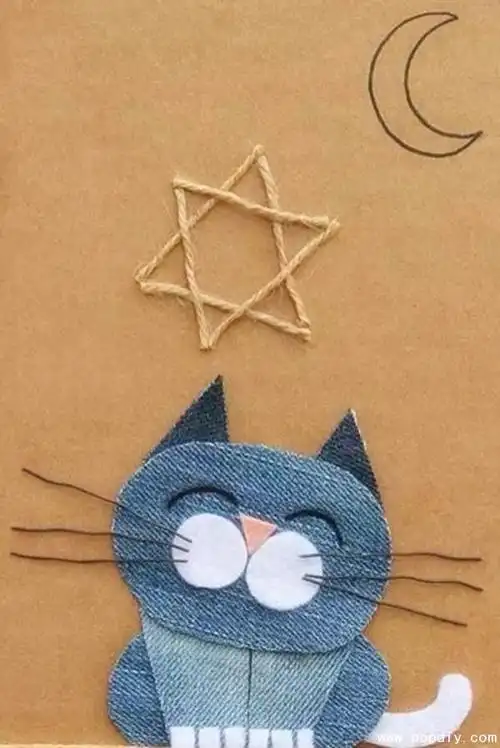 手工创意diy牛仔裤做布贴画的产品欣赏