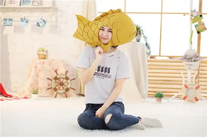 金钟仁 鲷鱼烧头套 现货石原里美 螃蟹头套拍毕业结婚照道具