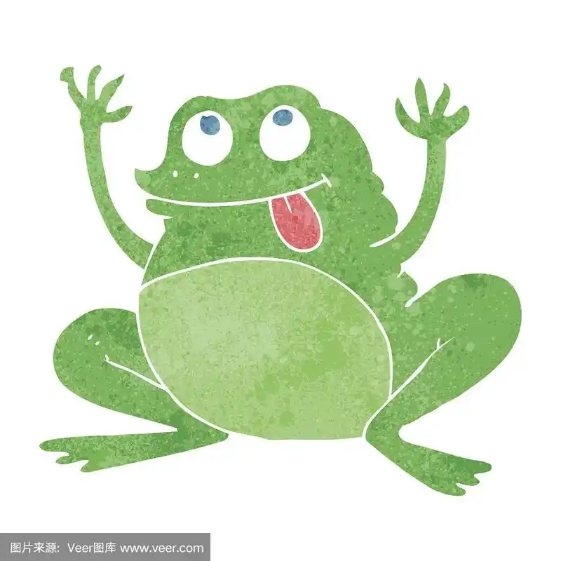 有趣的复古卡通青蛙