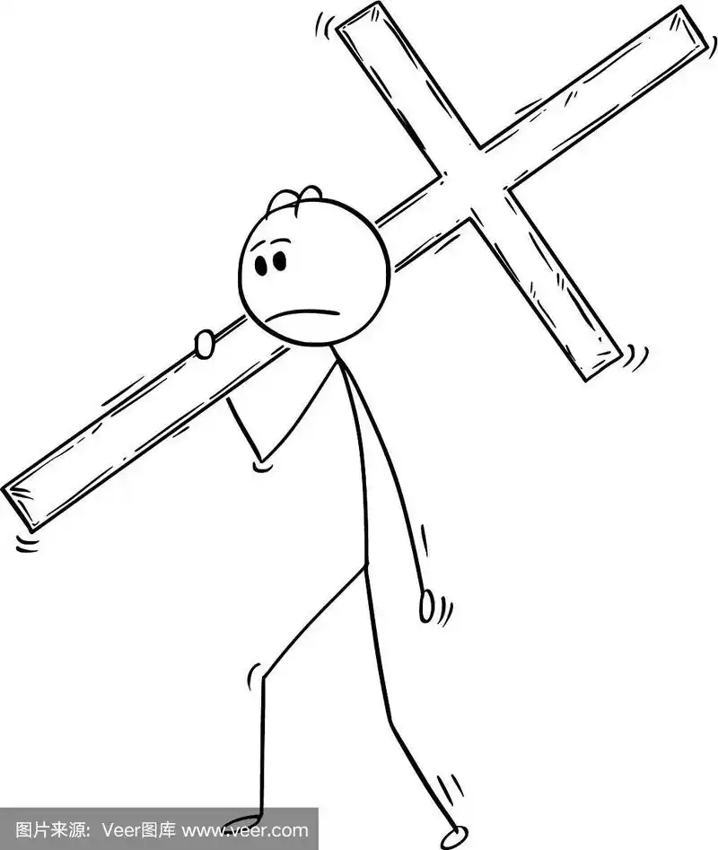 卡通人物或商人扛着大木头