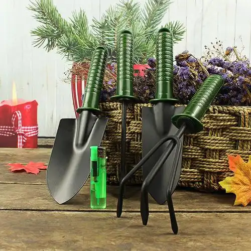 铲子园艺三件套小铁铲子花盆松土铲土盆栽种花工具大号木柄三件套