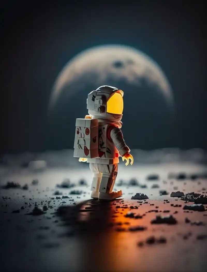 乐高手机壁纸97孤独宇航员96ai绘画 星夜下浪漫,便是一人孤独前行