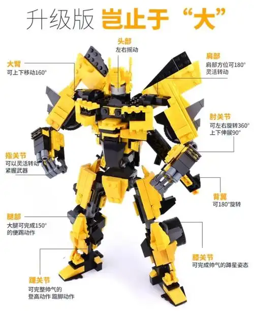 玩具积木乐高 lego 变形机器人金刚大黄蜂益智玩具车8711积木玩具