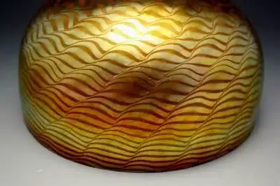 c1910 tiffany studios bronze & glass harp form lamp base w