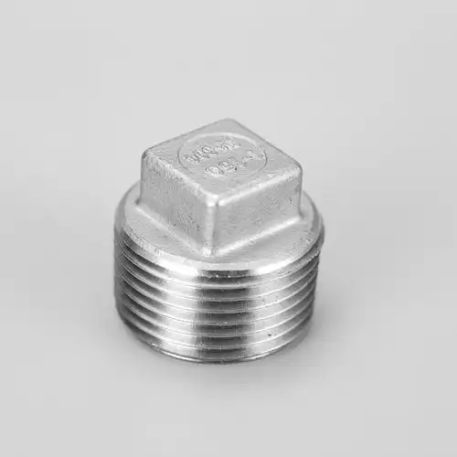 304不锈钢四角丝堵外丝外螺纹外牙堵头空心水管闷头丝扣塞头堵帽