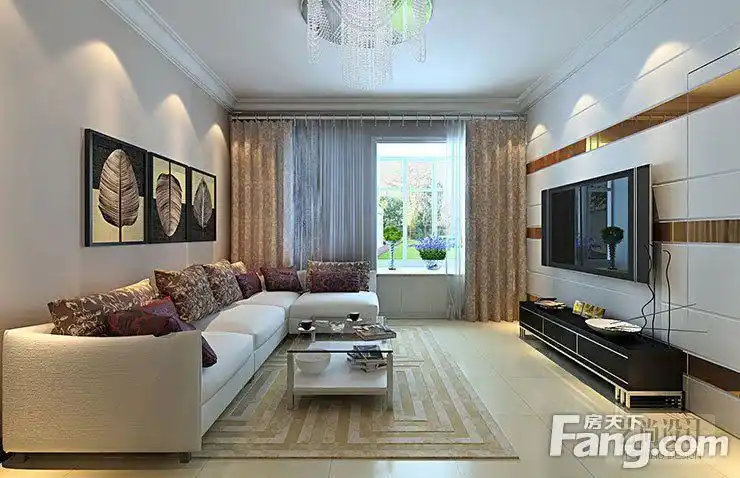 89平方两室两厅现代简约样板间装修效果图