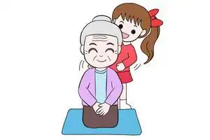 古代孝顺老人的简笔画