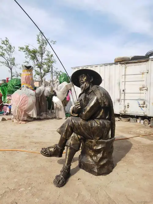 渔文化人物景观铜雕