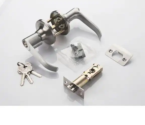 三杆式执手锁老式球形房间压把公共厕所卫生间铝合金塑钢门锁单舌门厚