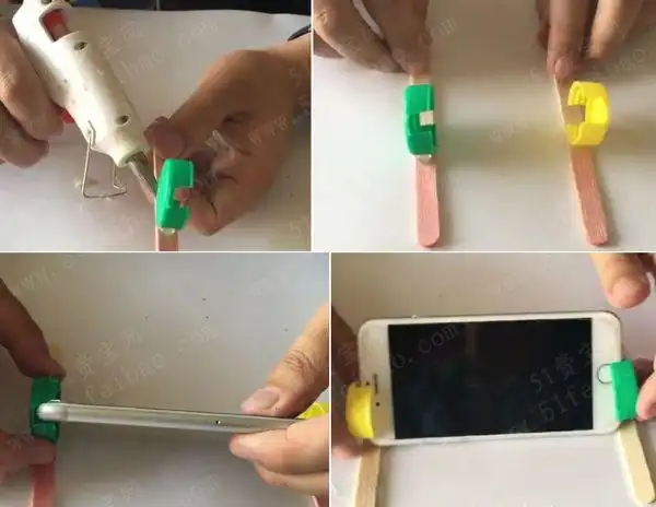 简单的化废为宝制作手机支架方法 - 废物利用手工diy小制作 - 51费宝