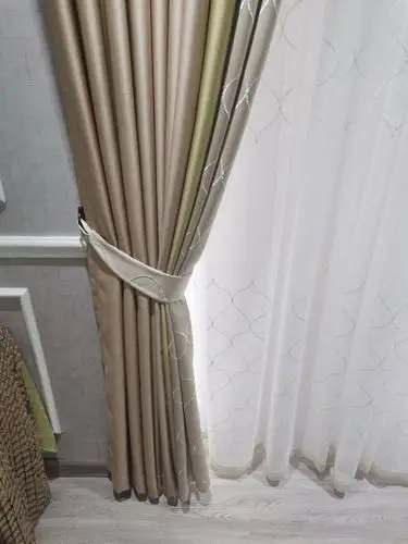 窗帘批发 贡缎窗帘 香槟色系